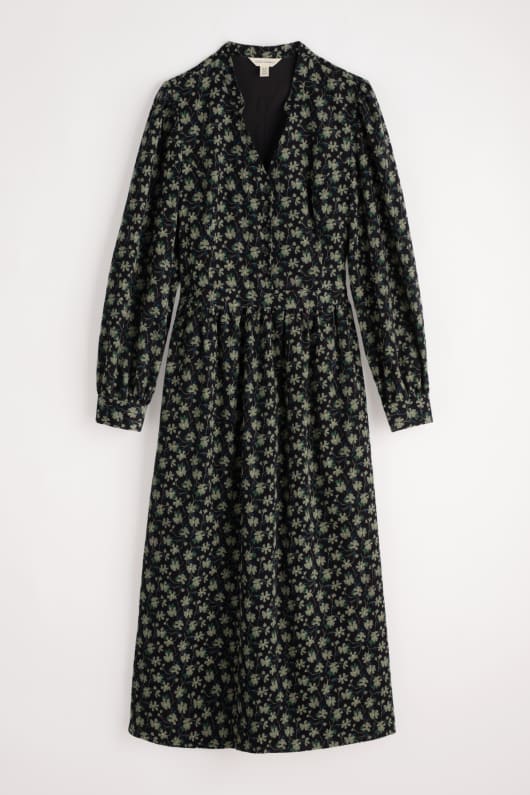 rose cottage gedruckt cord midi kleid