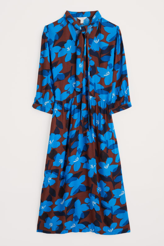 harbour cove gedruckt krawatte neck midi dress