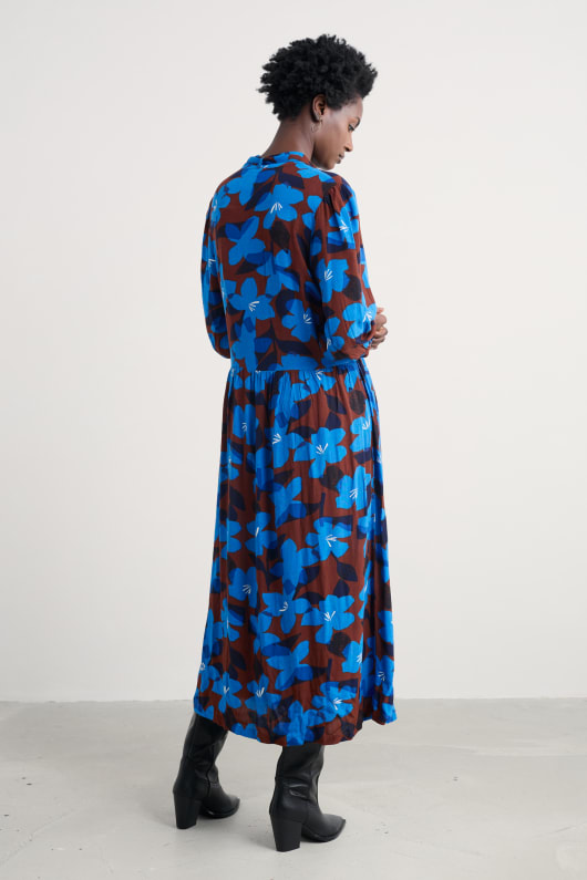 harbour cove gedruckt krawatte neck midi dress