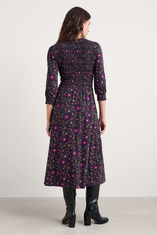 sea sound-jersey-v-ausschnitt midi-kleid