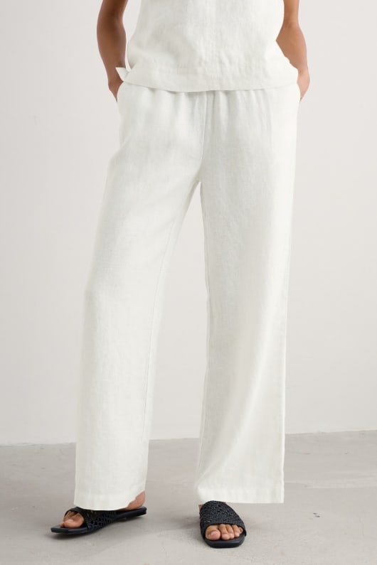 tide flow wide leg leinen hosen