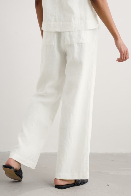 tide flow wide leg leinen hosen