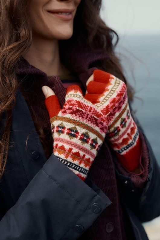 mabyn fair-isle-fingerlose handschuhe