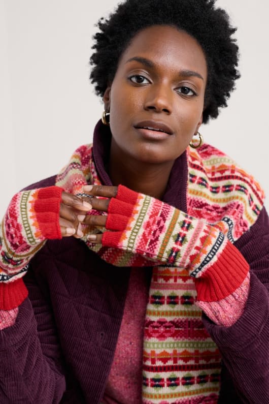 mabyn fair-isle-fingerlose handschuhe