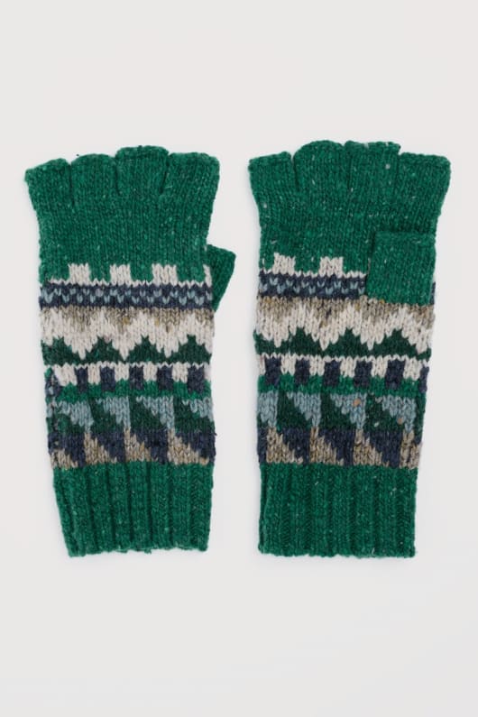 tag mond fair-isle-fingerlose handschuhe