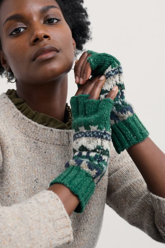 tag mond fair-isle-fingerlose handschuhe