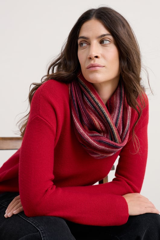 fruchtig snood gemacht mit merino wolle